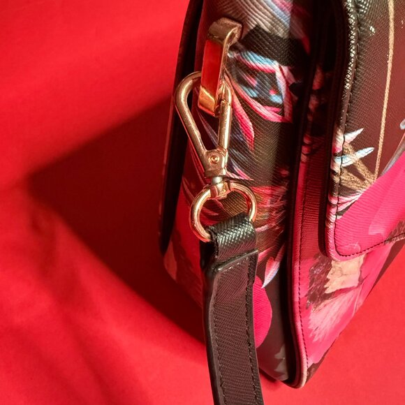 Ted Baker Floral Print Crossbody Bag with Removable Straps and Pink Lining - Picture 7 of 11